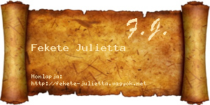Fekete Julietta névjegykártya