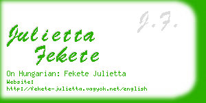 julietta fekete business card
